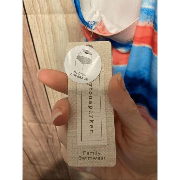 Peyton & Parker 1X NWT medium coverage swimsuit small surf bathing suit - Picture 4 of 8